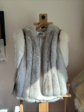 Luxurious genuine blue fox Fur Vest